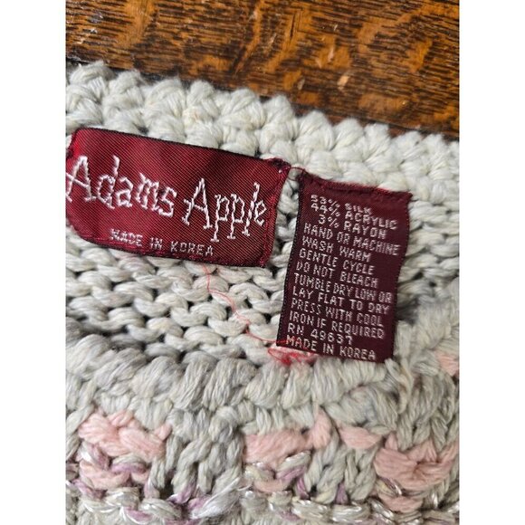 Vintage 80s Pastel Grannycore Knit Silk Sweater Vest - Picture 4 of 8